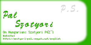 pal szotyori business card